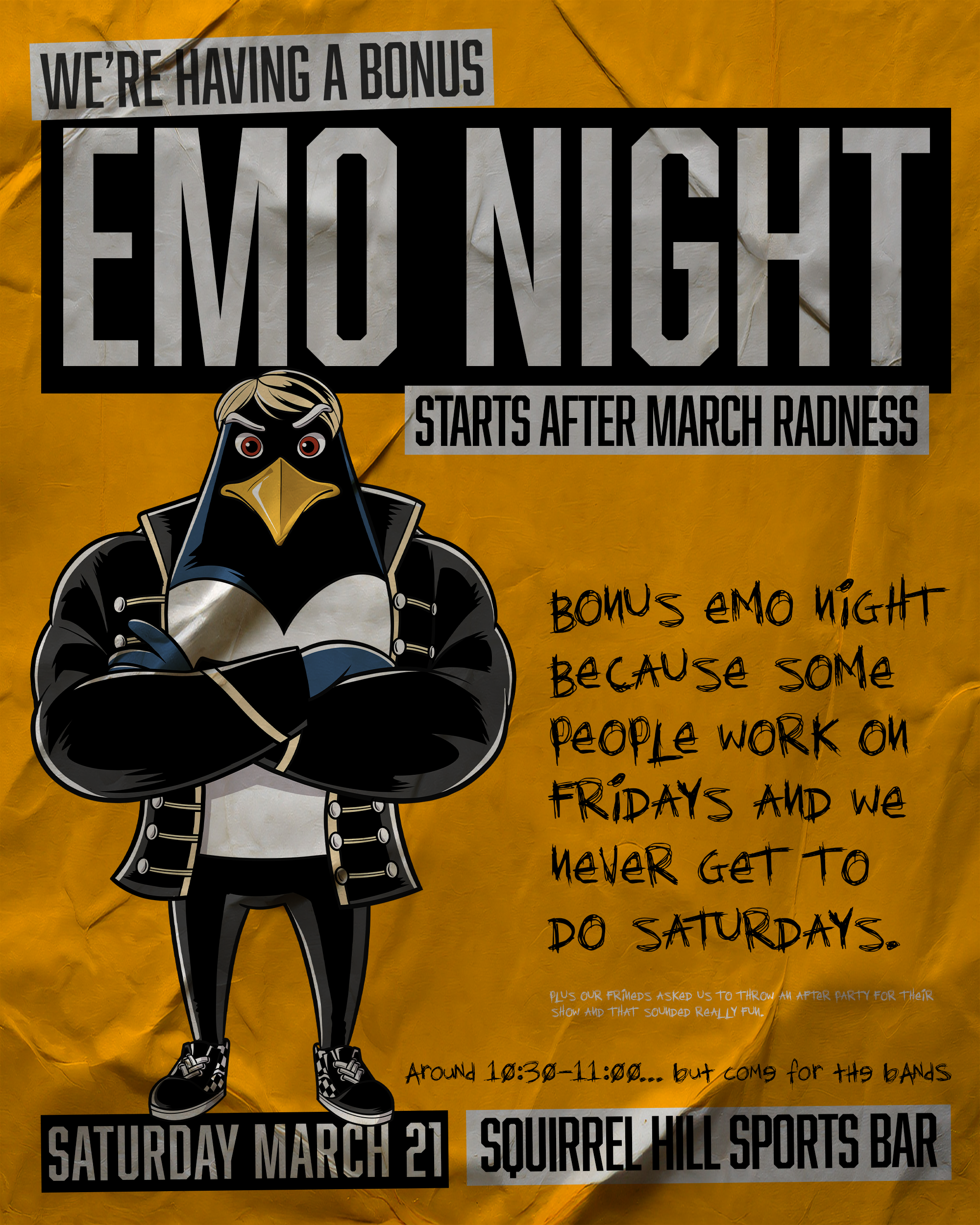 Bonus Emo Night! event poster