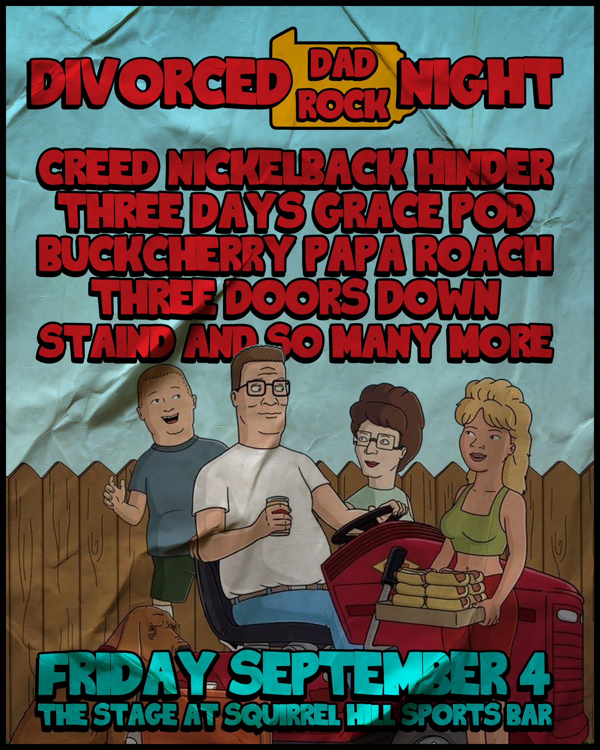 Divorced Dad Rock Night event poster
