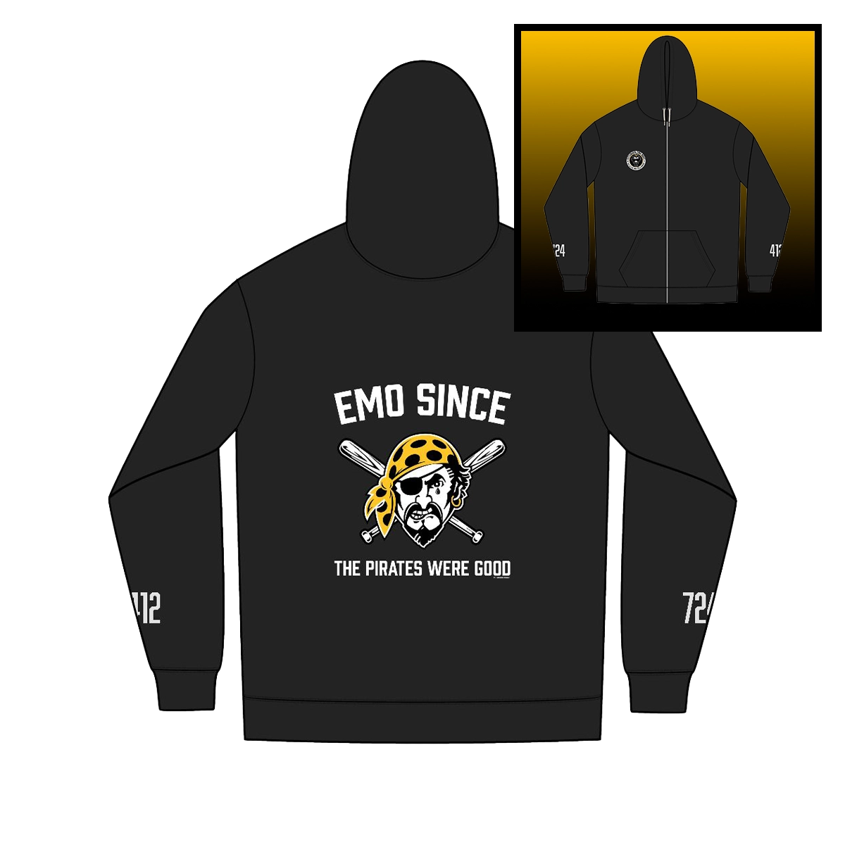 Emo Since the Pirates Were Good Zip-Up Hoodie merch image